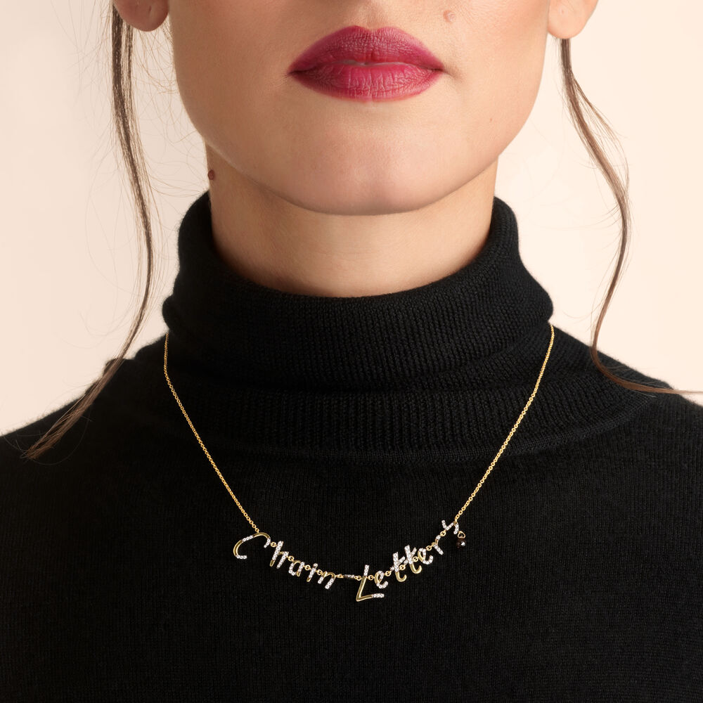 Personalised White Gold Chain Letters Necklace | Annoushka jewelley